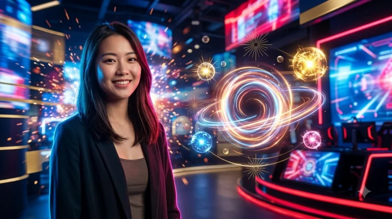 Ảnh minh họa các bước tham gia hiện đại với ánh sáng neon