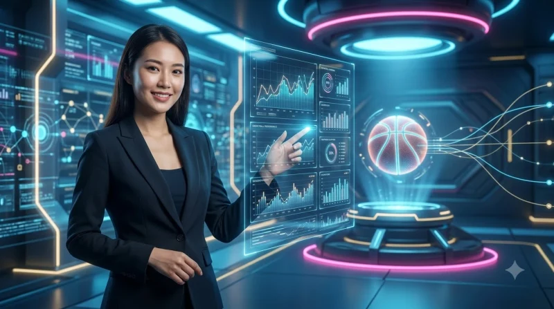 Biểu tượng khiên bảo mật phát sáng trên sân bóng rổ thể hiện tiêu chí chọn nền tảng uy tín
