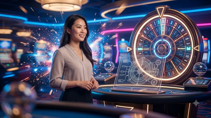 Hạn chế của bàn spinning wheel game ALO789 với không gian tối giản và ánh sáng trầm
