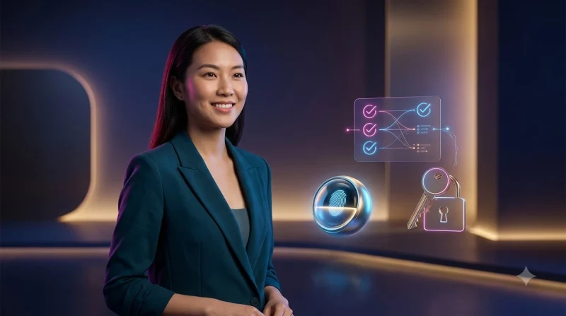 Minh họa các phương thức xác thực tài khoản trực tuyến trên một bảng điều khiển