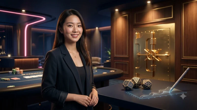 Minh họa người chơi đang xem xét các thông số tài khoản và giới hạn cá cược