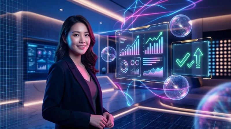 Minh họa nguồn tra cứu kết quả xổ số đáng tin cậy với giao diện hologram hiện đại.