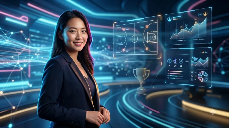 Minh họa sân bóng rổ phát sáng với hiệu ứng kết nối online thu hút người chơi Việt